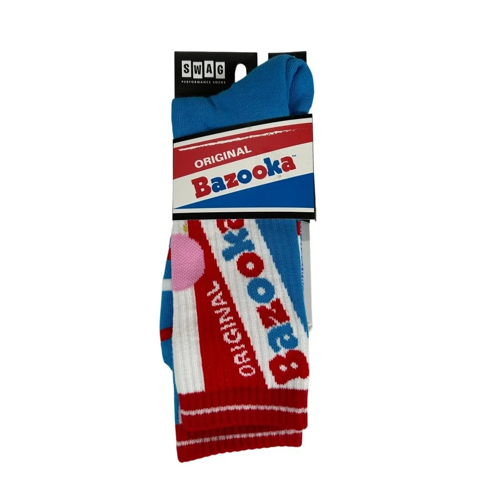 SWAG Performance Socks Original Bazooka Joe Bubble Gum Mens Crew One Size NEW